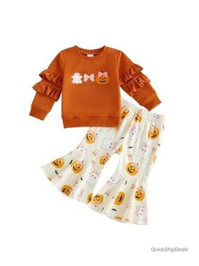 Toddler Girl 2pc Flare Outfit Sweatshirt & Pants Set Fall Winter Clothes
